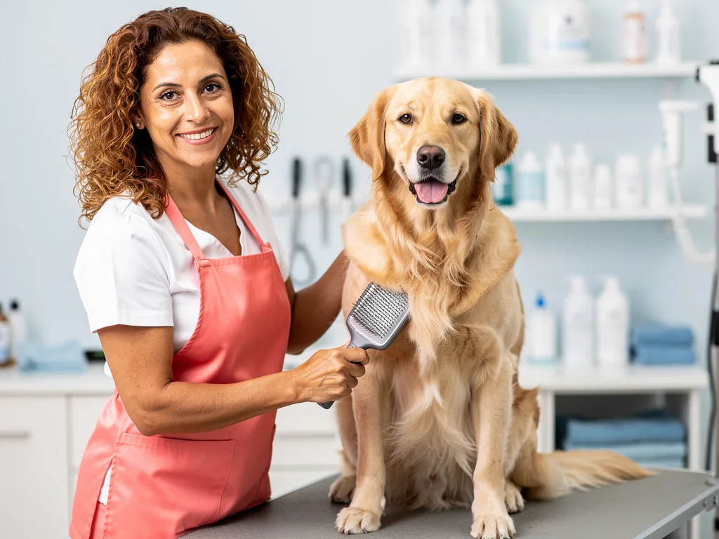 Pet grooming professional photography
