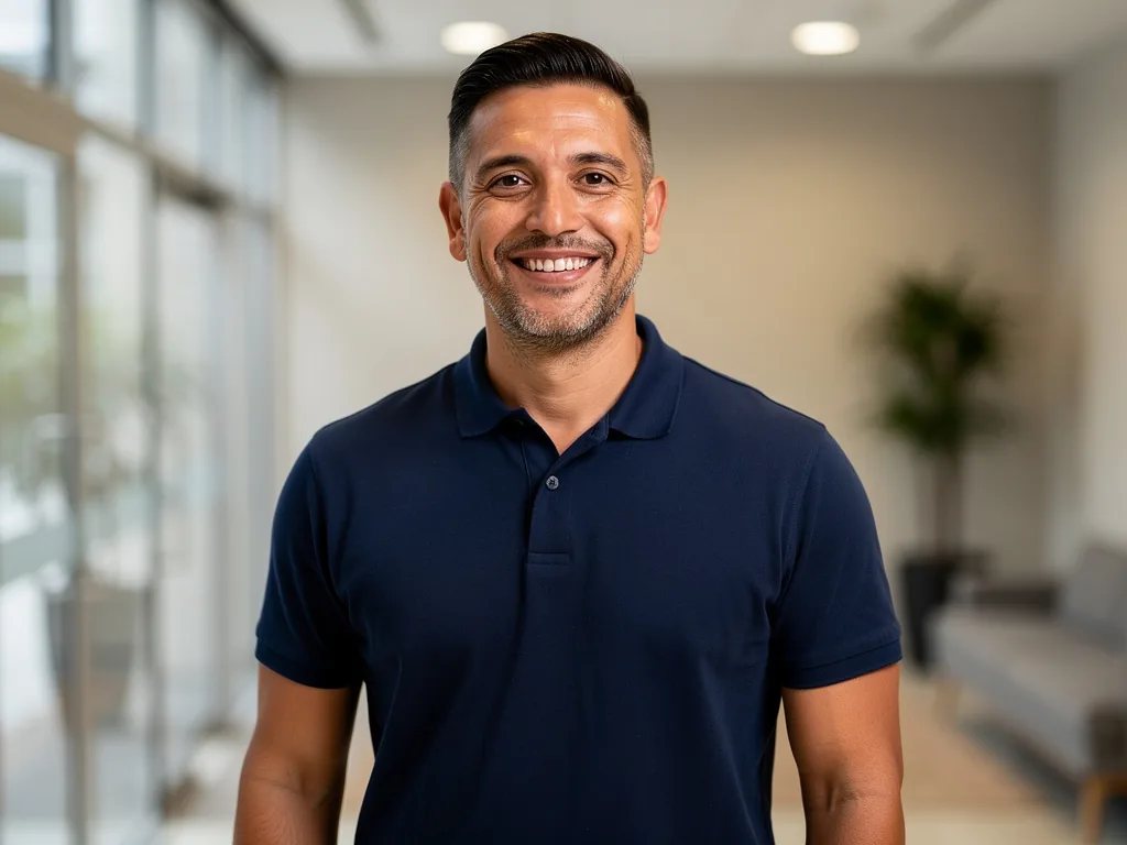 Confident service professional ready to serve local customers